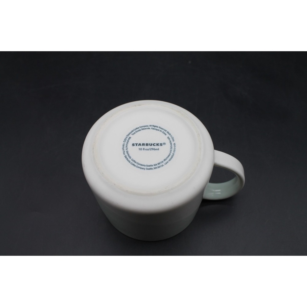 Starbucks 2014 Diagonal Color Block Teal White Coffee Mug Cup 10 oz 296 ml - Picture 6 of 7